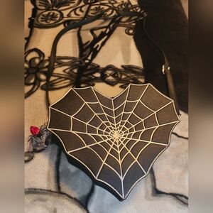 Black Spider Web Crossbody Bag